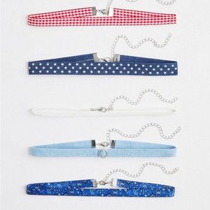 Torrid Americana Print Choker Set of 5